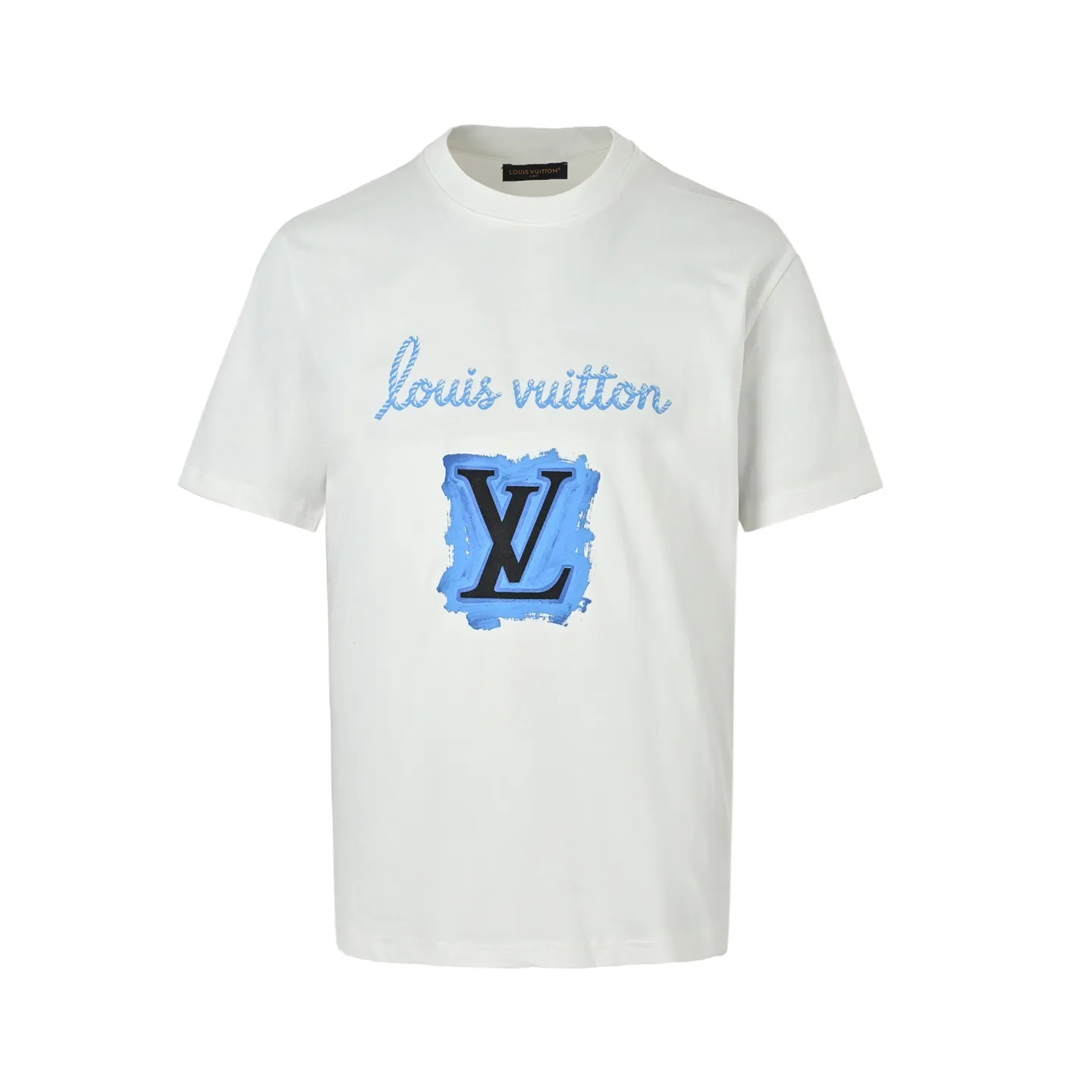 Louis Vuitton/Louis Vuitton blue graffiti LV printed short sleeves
